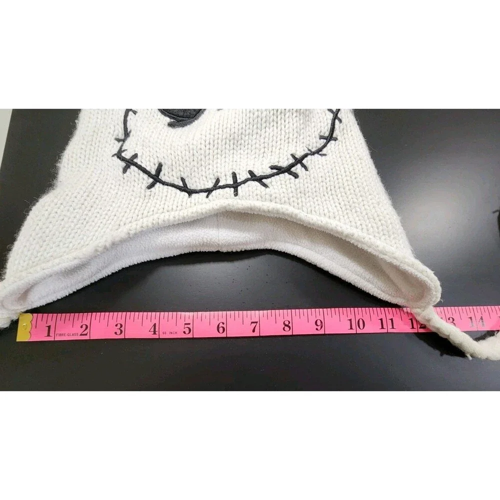 Disney Nightmare Before Christmas White Beanie Jack Skeleton Knit Hat Spooky
